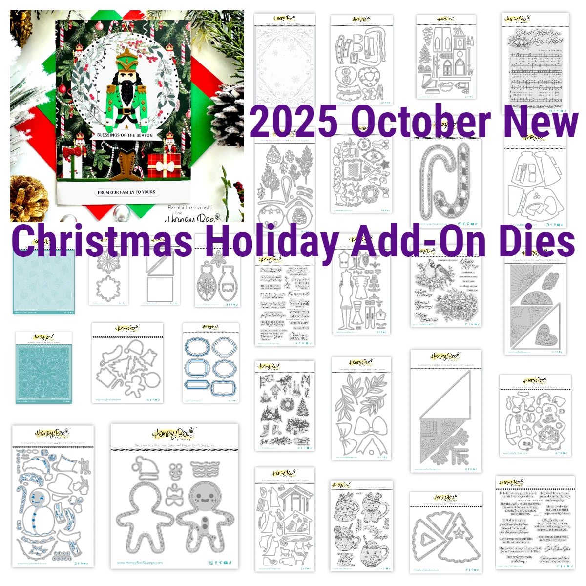 Sweet Season Mugs Christmas Blessings Add-On Dies 2025 New Honey Die Stamps Stencils Handmade DIY Holiday Wishes Card Nutcracker