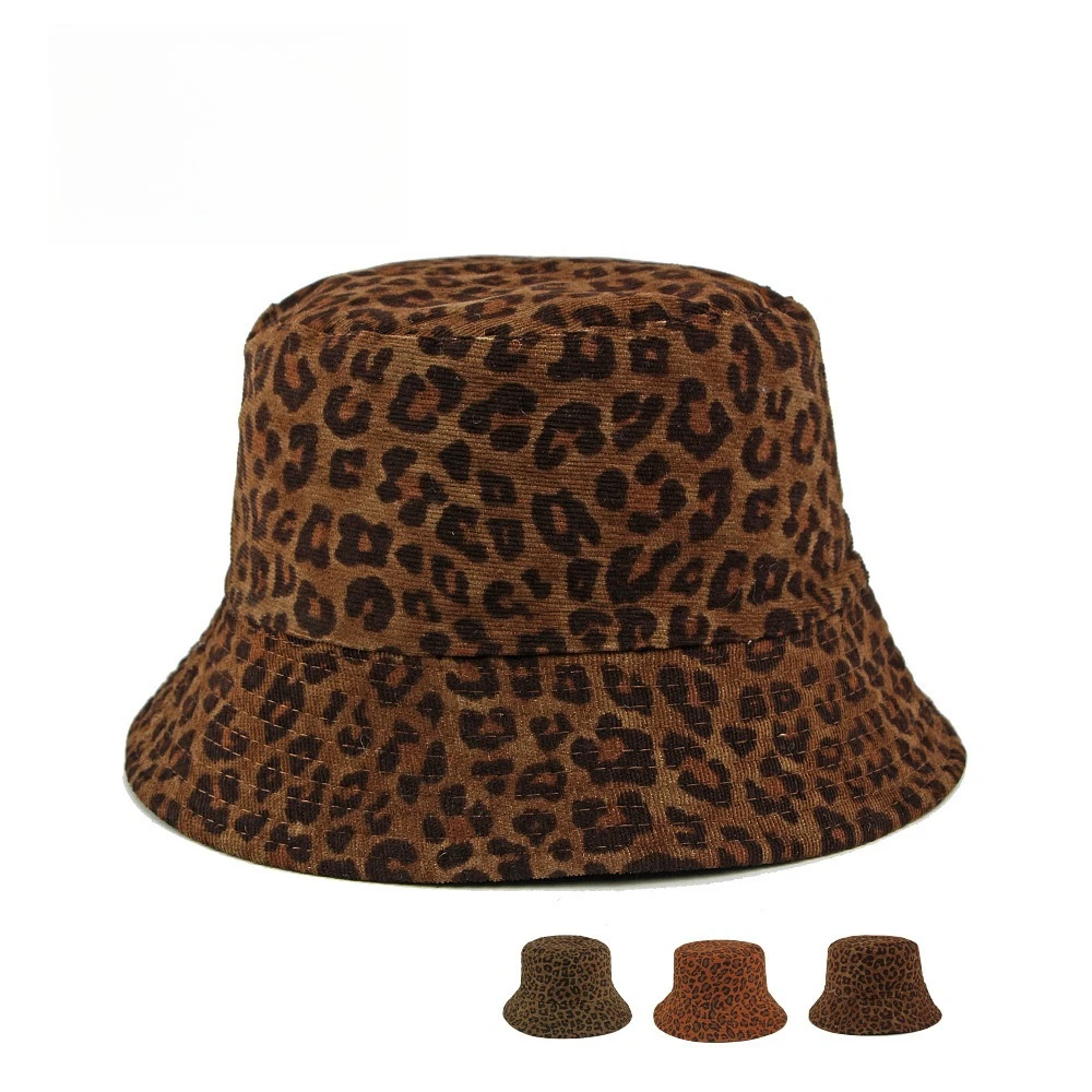 Summer Leopard Bucket Hat For Women Double Side Foldable Sunshade Outdoor Beach Hats Girl Best Matched Fisherman Cap Men Gift