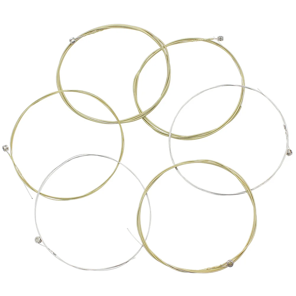 

6Pcs Folk Guitar Strings Metal Bright Bass Thick Treble Responsive Transition Durable Replacement Acoustic Guitar String