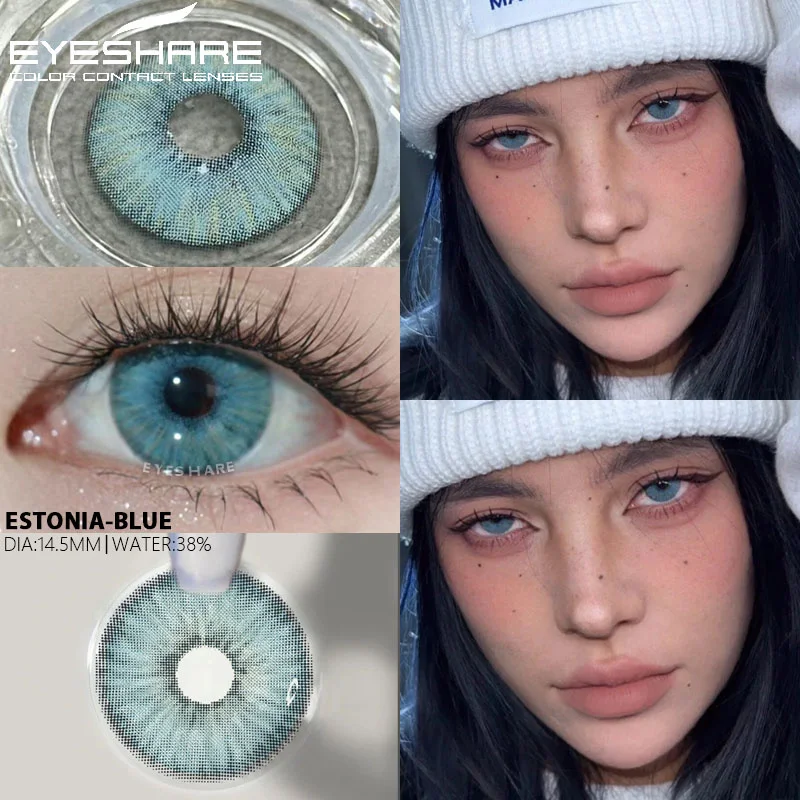 EYESHARE Colored Contact Lenses for Eyes Gray Pupils Lens Fashion Blue Eye Contacts Green Lenses Brown Lenses Yearly 2pcs/pair