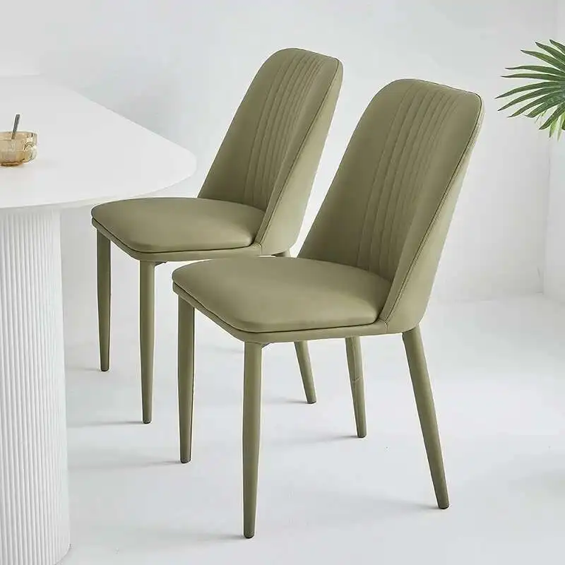 

European Modern Dining Chairs Beautiful Luxury Trendy Ultralight Dining Chairs Faux Leather Beige Sillas De Comedor Furnitures