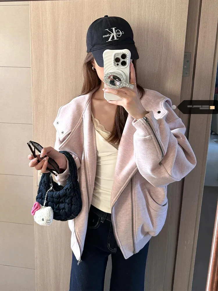 

Slimming Effect American Sle Sweatirt Jaet Women's ort Coat Autumn Winter New Vintage Cardigan Trendy Top Button Closure