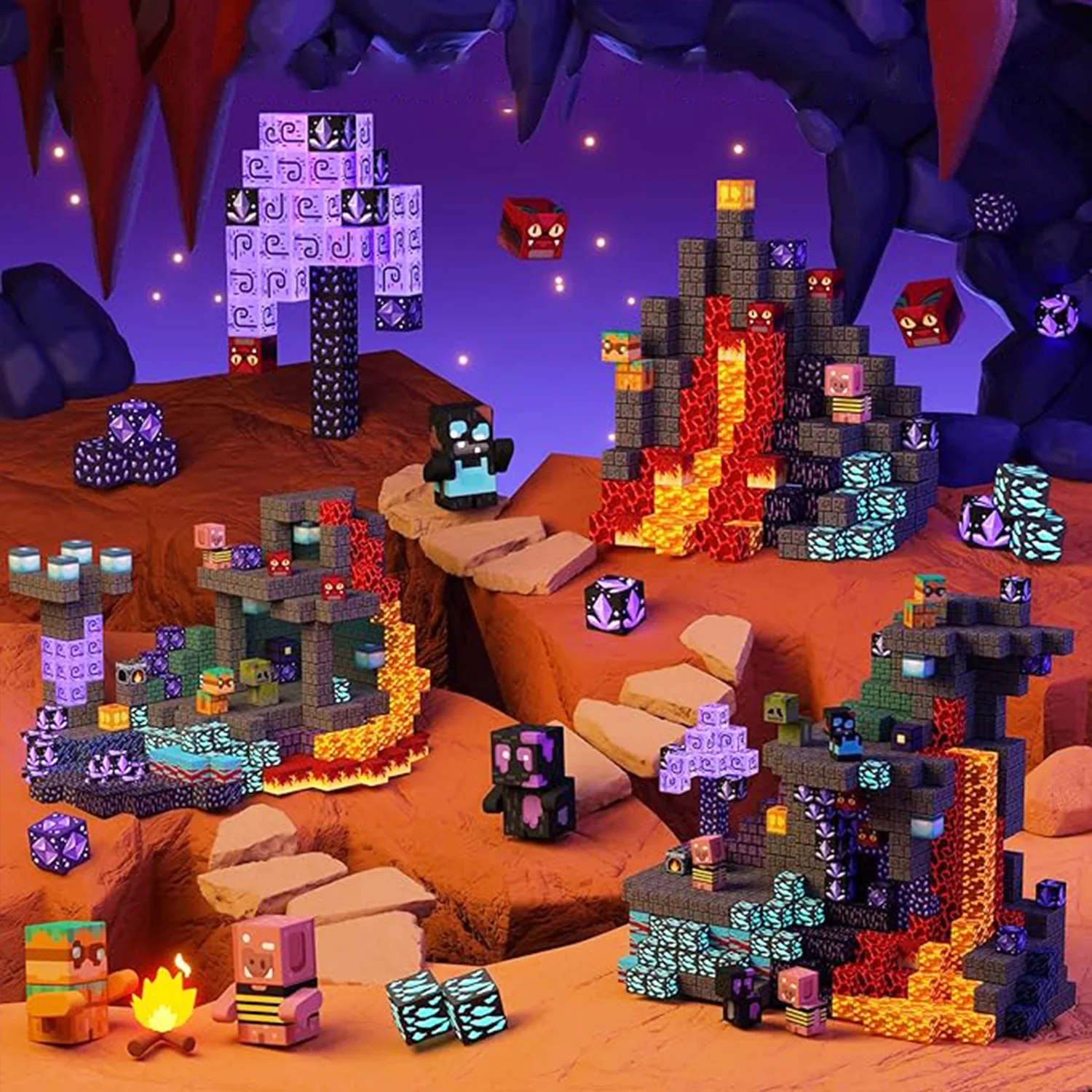 Construction Set Magnetic Building Blocks STEM Sensory Montessori Stacking Cubes  Cube Mine Set Toys Birthday Gift