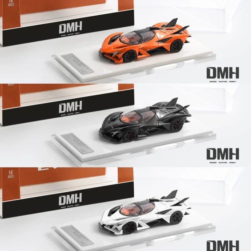 DMH 1:64 Project EVO Black Orange White Diecast Model Car