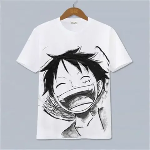 Uma peça anime roupas periféricas de manga curta camiseta dos desenhos animados dos homens e das mulheres y2k algodão impressão t harajuku streetwear topos