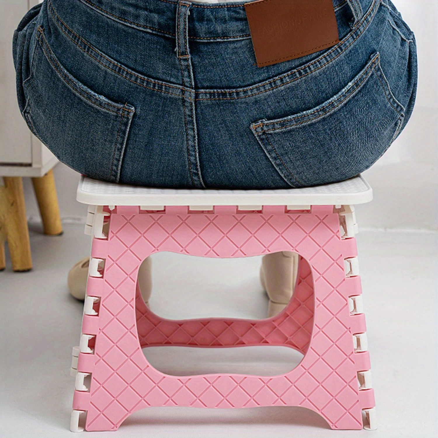 Portable Folding Stool - Durable Pp, Square Design For Outdoor Activities, Fishing &  Use