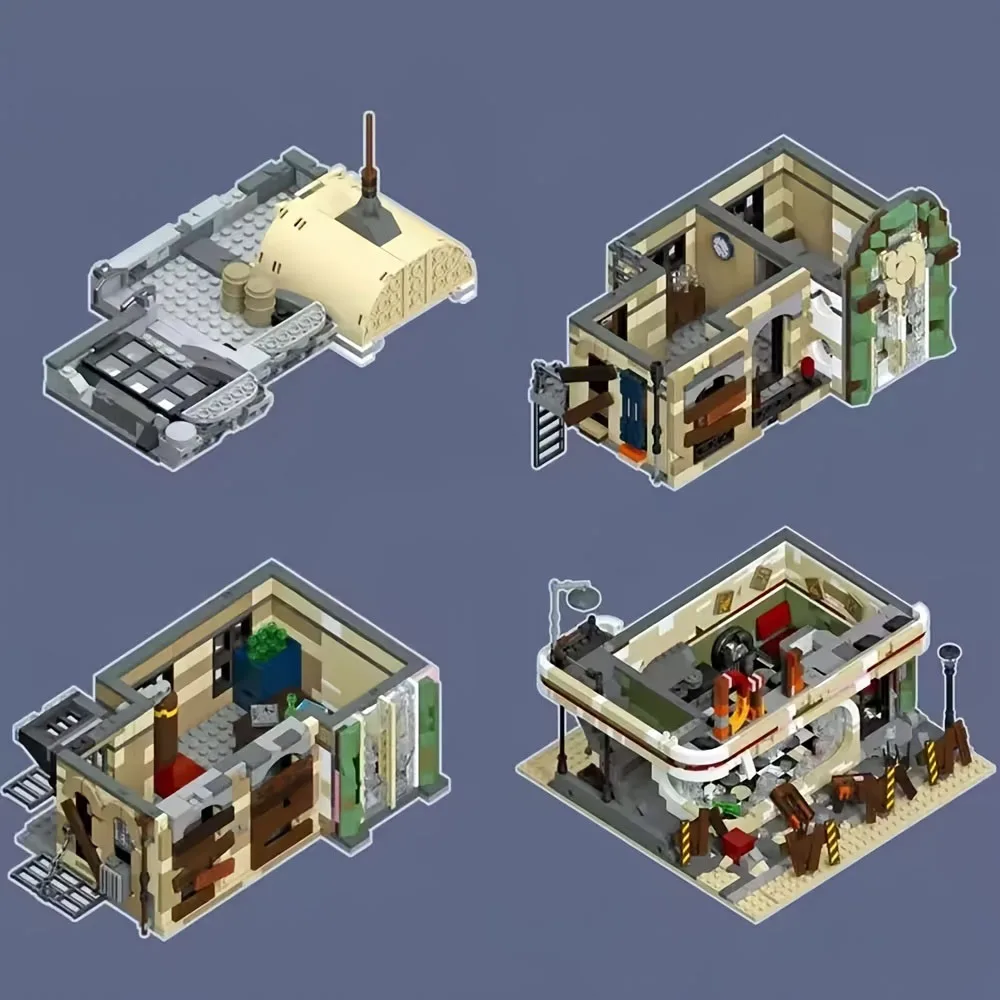 Criativo moc centro cidade rua vista bloco de construção conjunto altamente difícil montagem aniversário halloween jantar presente adulto 2438 pçs