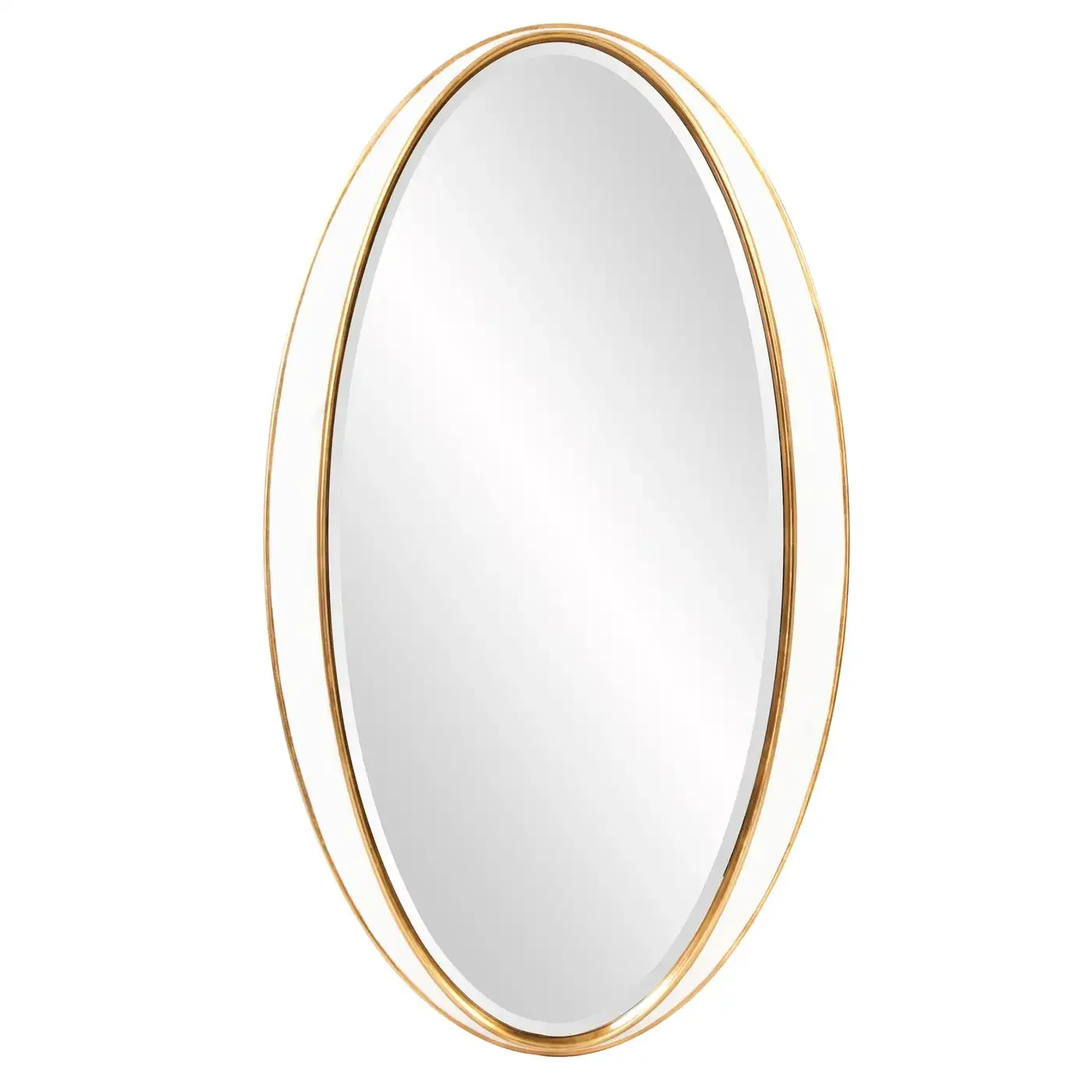 

Light Luxury Wall-Mounted Household Oval Dressing Mirror Black and White Modern Wall-Mounted Bathroom Wash Basin Mirror