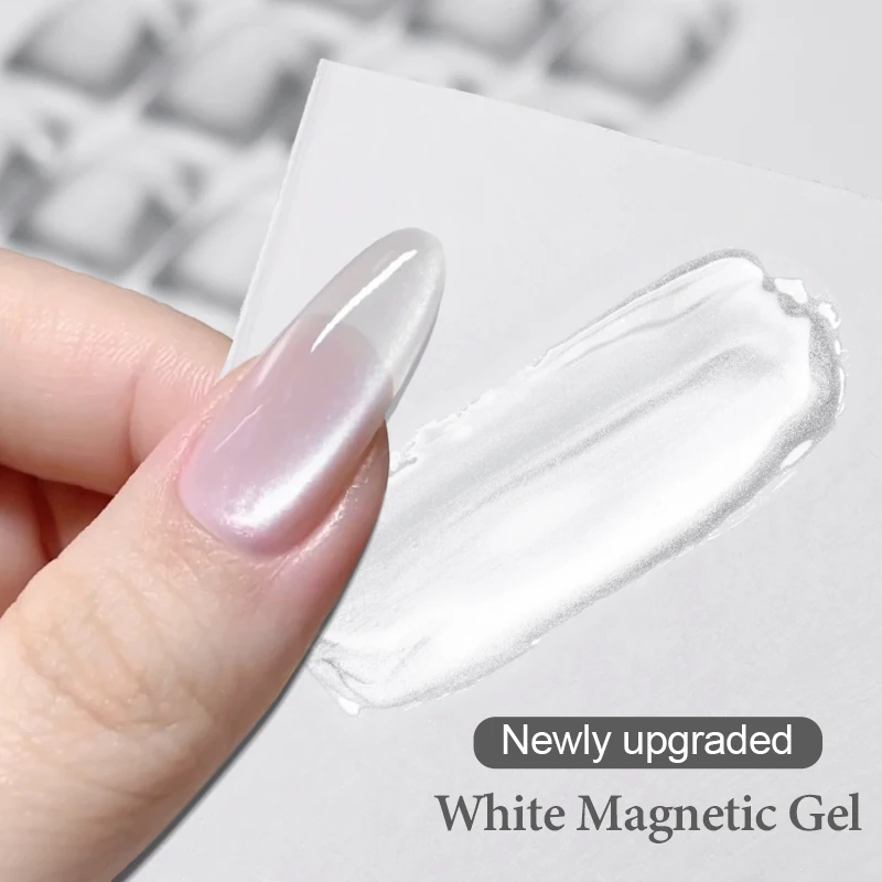8ml quadro branco magnético gel unha polonês transparente brilhante glitter olho de gato/led arte do prego para mulher diy manicure longa duração