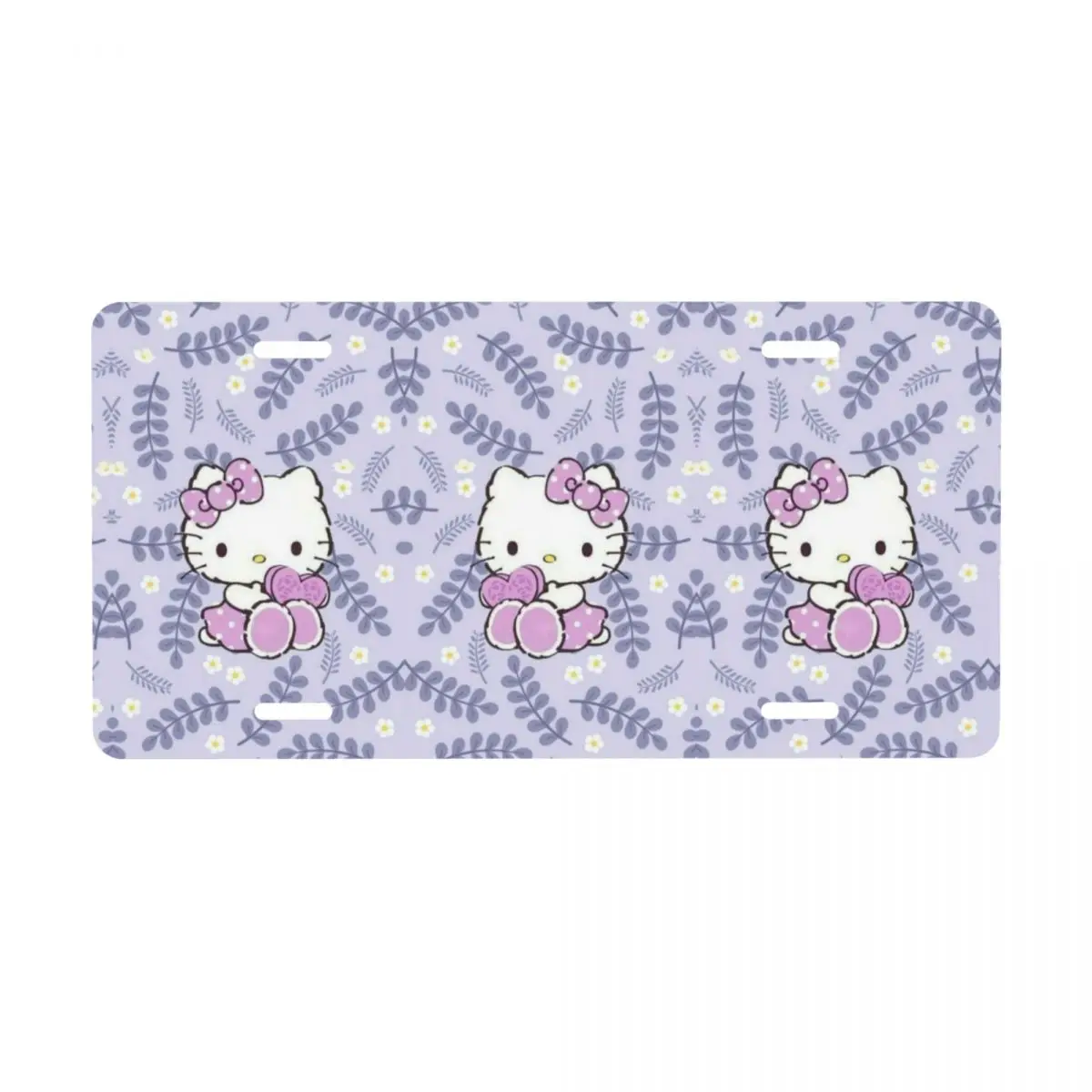

Пользовательский Hello Kitty милый кот номерной знак аниме декоративная передняя крышка номерного знака автомобиля алюминиевый туалетный столик 6x12 дюймов