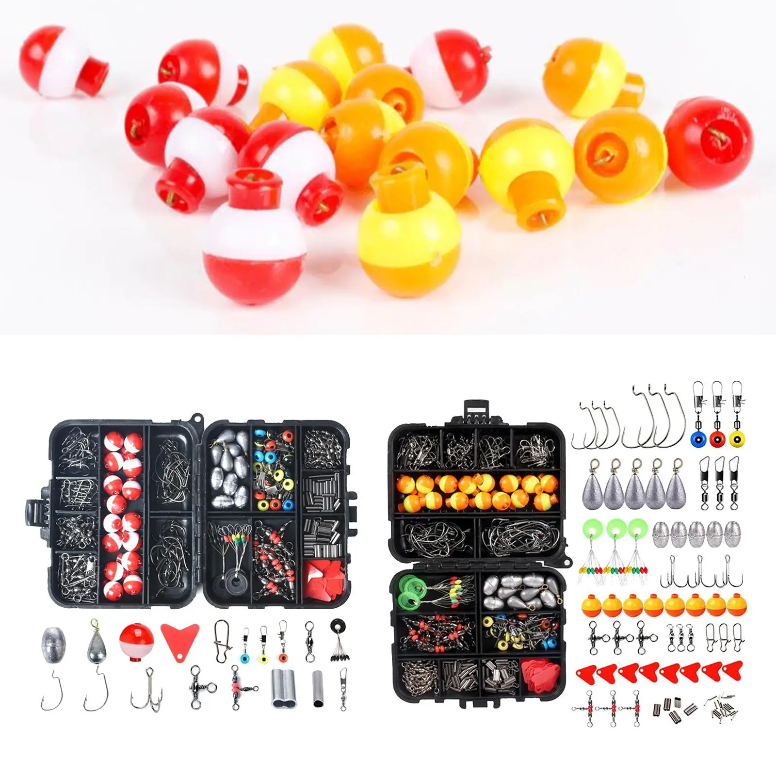 

264 Piece Angels Piece Kit Jig Hook Sinkers Swivels Snap Snake Beads
