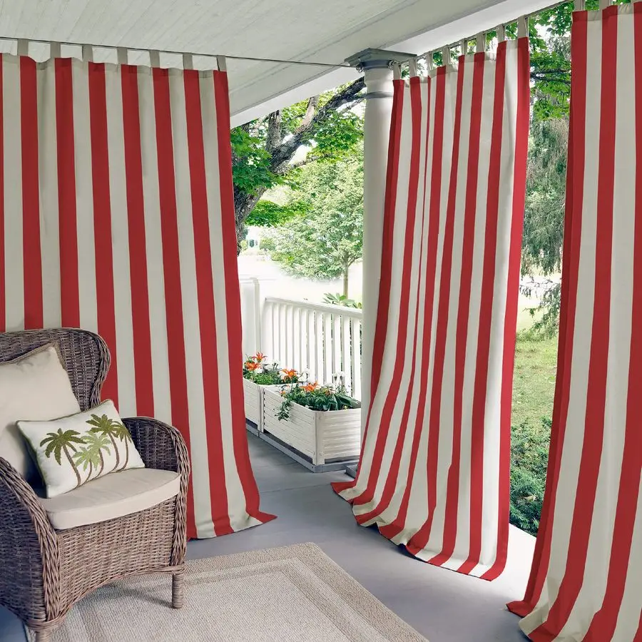 

Декоративная штора Home Fashions Highland Stripe для дома и улицы, 50 x 84 дюйма, красная