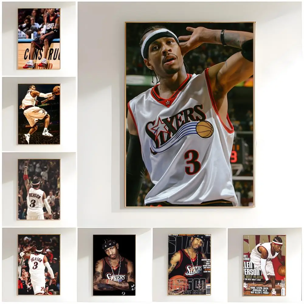legendary athlete Allen Iverson Poster Classic Wall Art  Home Decor  Peel and Stick Unframed