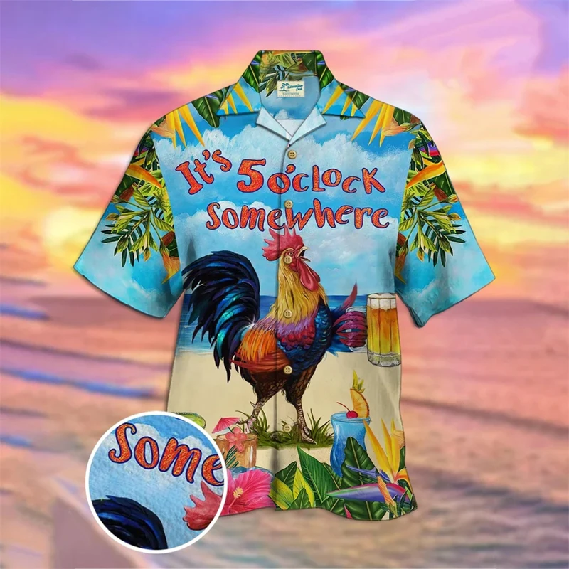 

Summer Hot Sale Hawaiian Shirt For Men 3d Anime Cartoon Pig Men's T-shirt Beach Oversized Funny Blouse Womens Clothes Streetwear