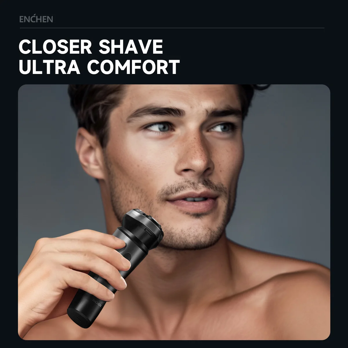ماكينة حلاقة كهربائية ENCHEN Blackstone Max رؤوس مرنة ثلاثية الأبعاد مقاومة للماء بنسبة 100% مع ماكينة تشذيب دقيقة منبثقة