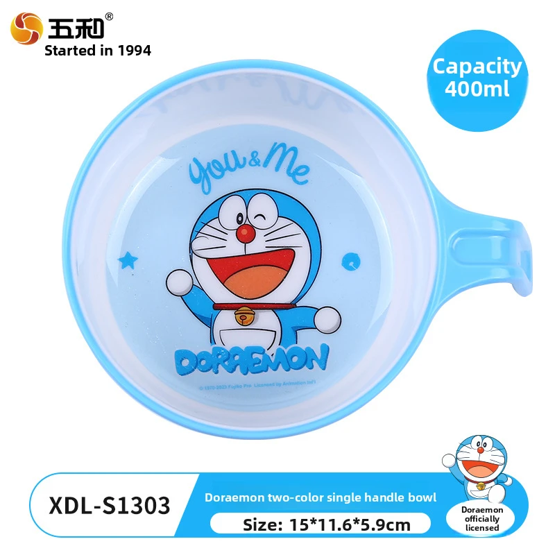 Doraemon Kids Tableware Set, 3-Piece Melamine Plates Bowls & Cup, BPA-Free, Unbreakable Feeding Set for Toddlers, Baby Gift