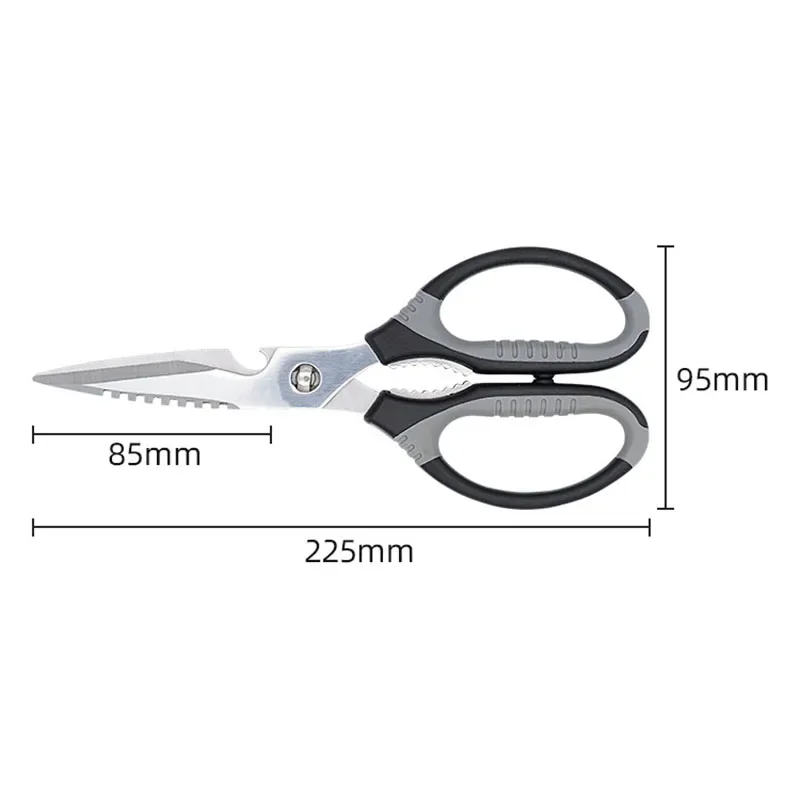 Hot Sale Household Stainless Steel Vegetables Bone Barbecue Clips Multi Separable Kitchen Scissors With Beer Opener Nutcracker