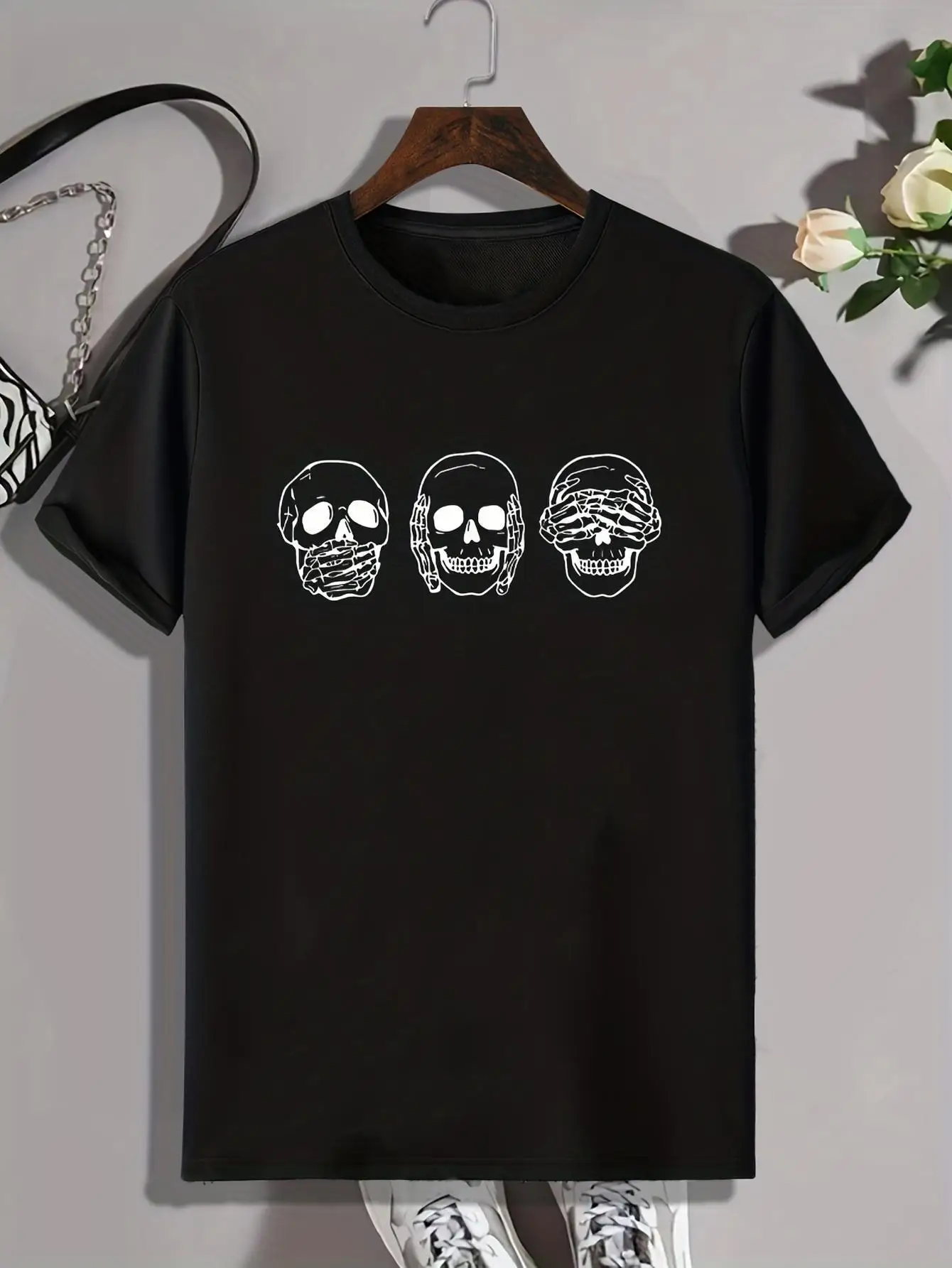 Camiseta Moderna Estampada para Hombre, Corte Sencillo que Resalta la Masculinidad, Hecha de Algodón Puro, Combina Colores Sólidos con Vibrantes