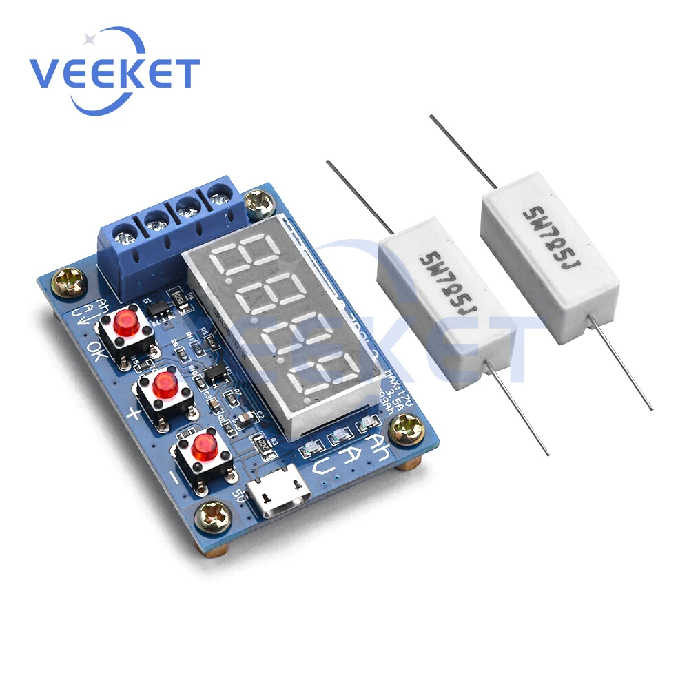 ZB2L3 تيار مستمر 4.5-6 فولت وحدة اختبار قدرة البطارية الرقمية اختبار الحمل الإلكتروني نوع C/مايكرو USB