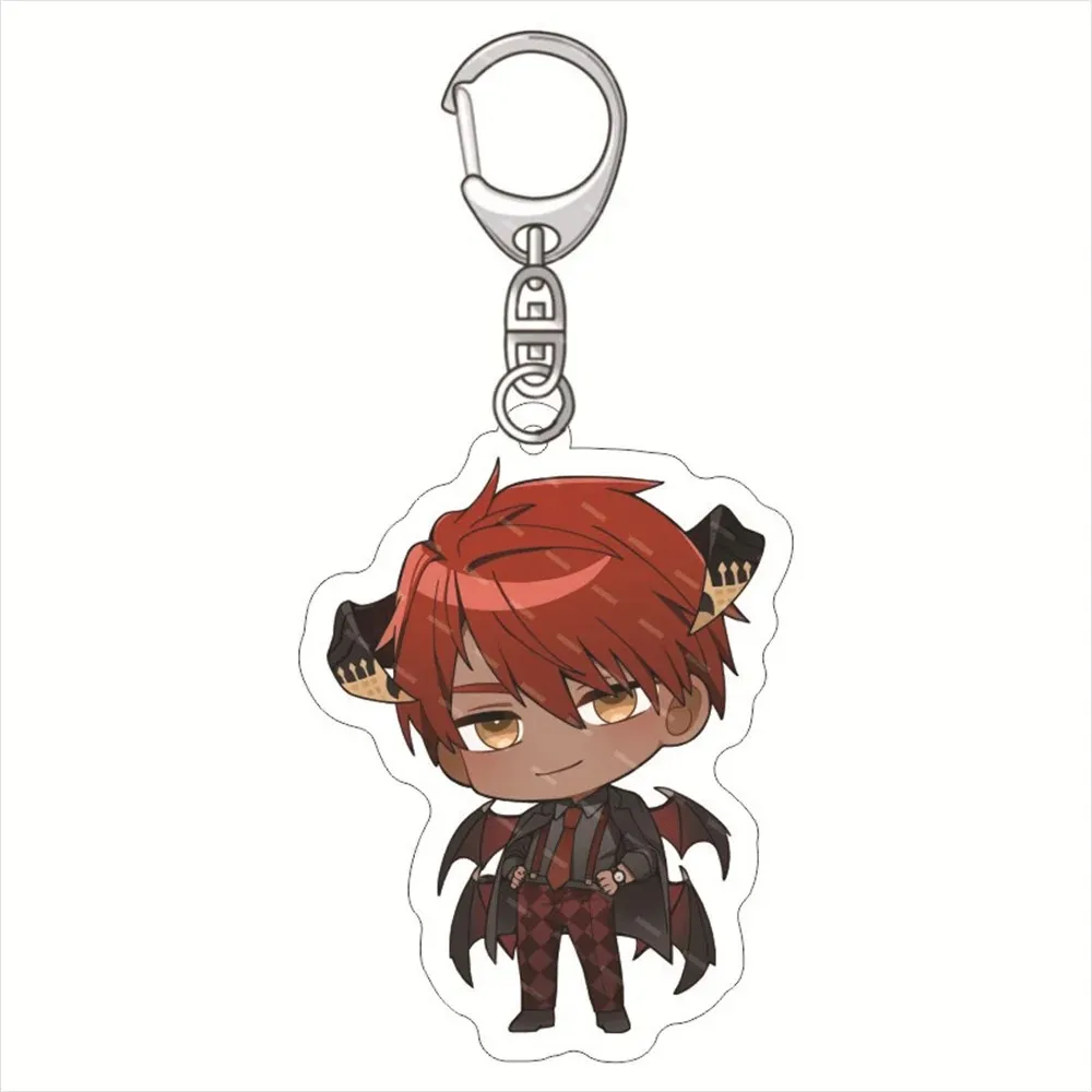 Cartoon Anime Obey Me! Figures Acrylic Keychain Mrmon Leviathan Asmodeus  Pajamas Collection Keyring Fashion Jewelry Accessories