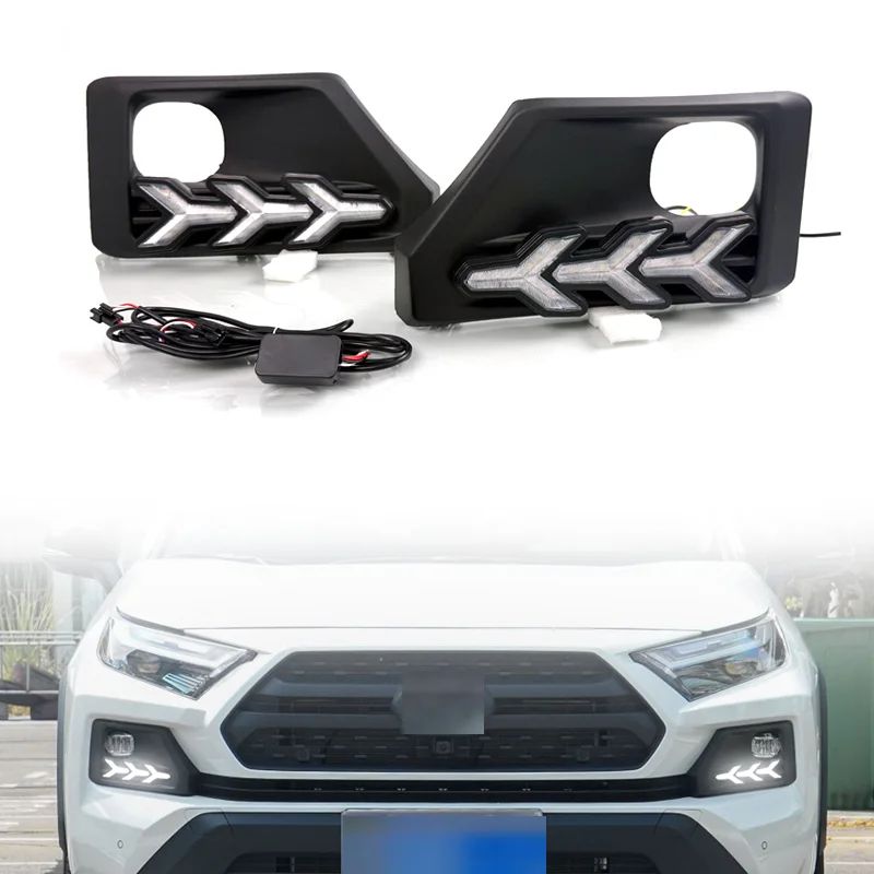 

LED DRL Daytime Running Light Fog Lamp Driving Lights for Toyota RAV4 Hybrid 2021-2023 High-Quality Aftermarket