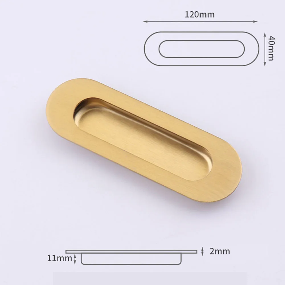Concealed Buckle Embedded Self-adhesive Sliding Door Handles Pull 1Pack Rectangular Or Elliptic Edgeflat Concealed Handles