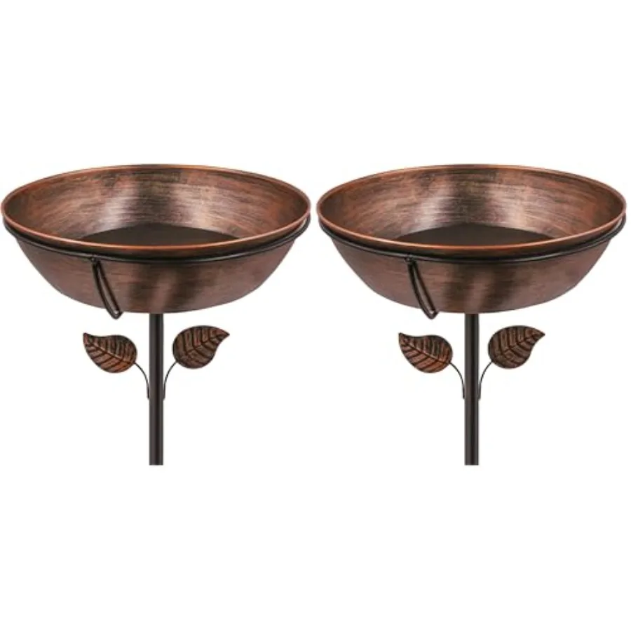 

3" Deep Metal Bird Bath for Outdoors, Removable 13" Dia Bowl with Stable Upgrades Stake, Easy to Clean Birdbaths for Garden Yar