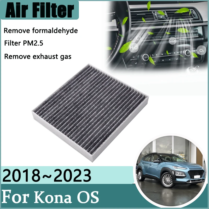 Air Conditioner Filter For Hyundai Kona Kauai Encino OS MK1 2018~2023 Purification Acesories Activated Carbon Engine Filter Grid