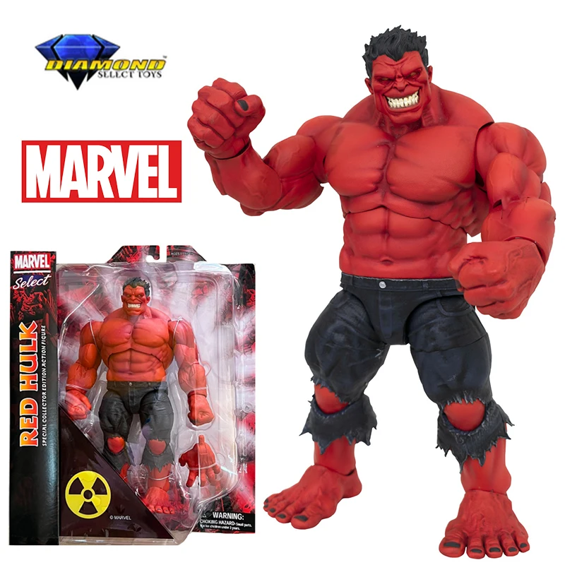 Diamond Select Toys DST Marvel Select Red Hulk 9 Inches 23Cm Original Action Figure Model Kid Toy Birthday Gift Collection