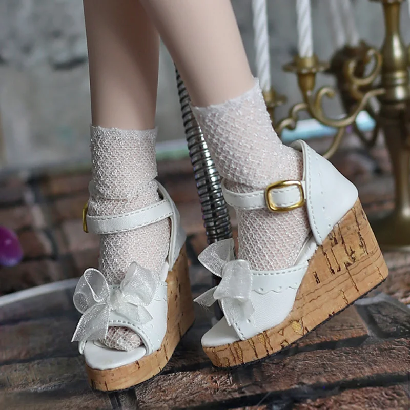 1/4 BJD Shoes MSD Bow Thick soled high-heeled sandals Supper Dollfie DREAM Luts DK DOD Dollmore SOOM AOD DZ MID AF doll