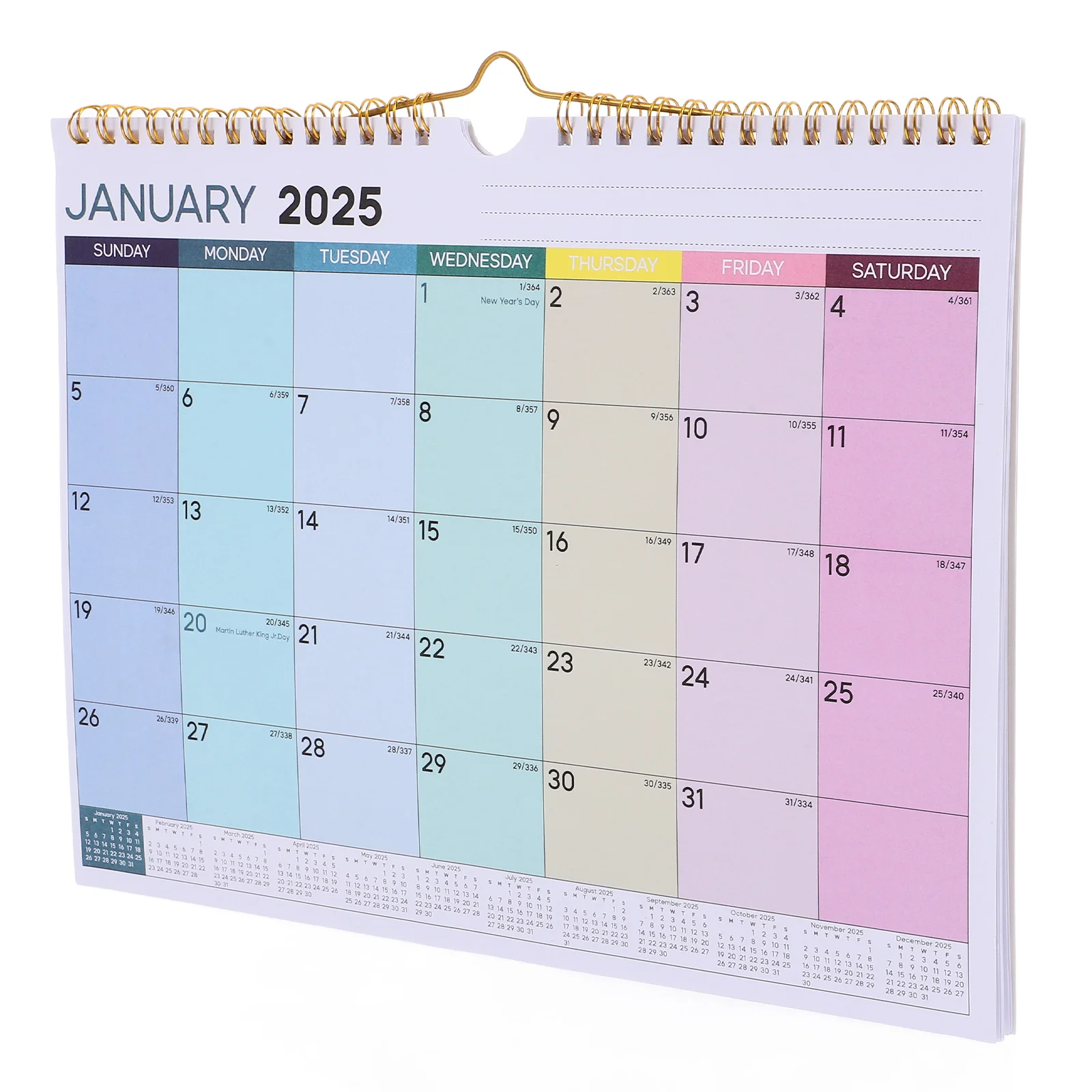 

2025 Calendar English Clear Printed Hanging Small Wall Spiral Office Supplies for Women Paper Large Calendars Home Accessory