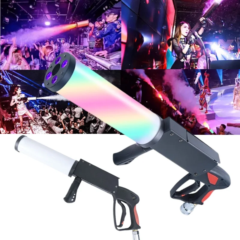 LED Carbon Dioxide Air Column Gun Handheld Atmosphere Gun Atmosphere Props Dry Ice Gun Jet Bar Spray Distance 8-10M