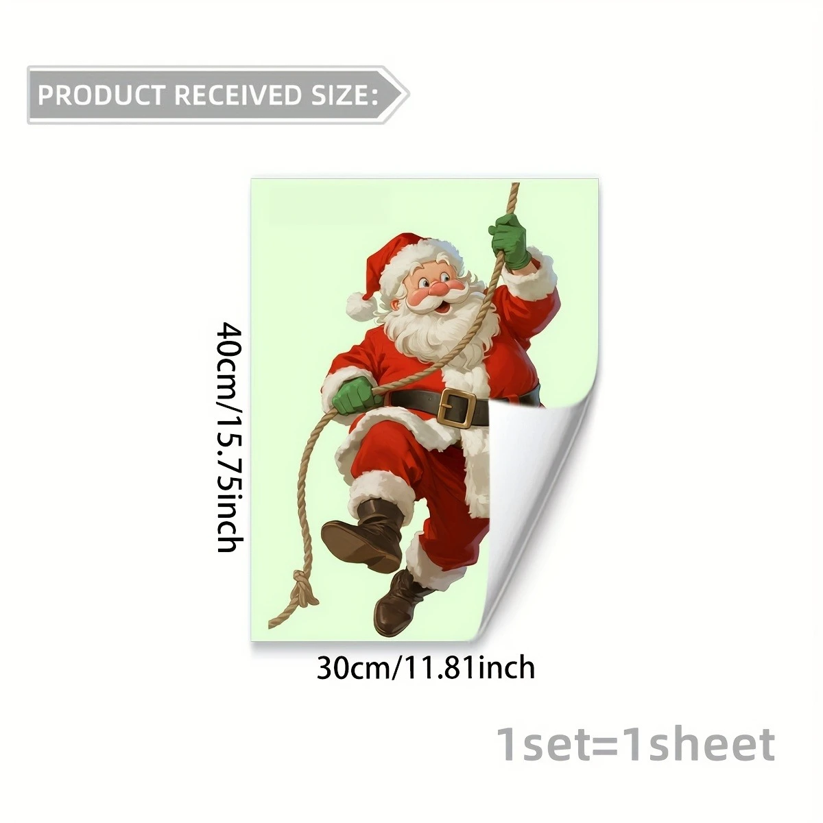 1PC Glow-in-the-dark Christmas Santa Claus Wall Door Stickers for Bedroom Living Room Bathroom Self-adhesive Home Decoration