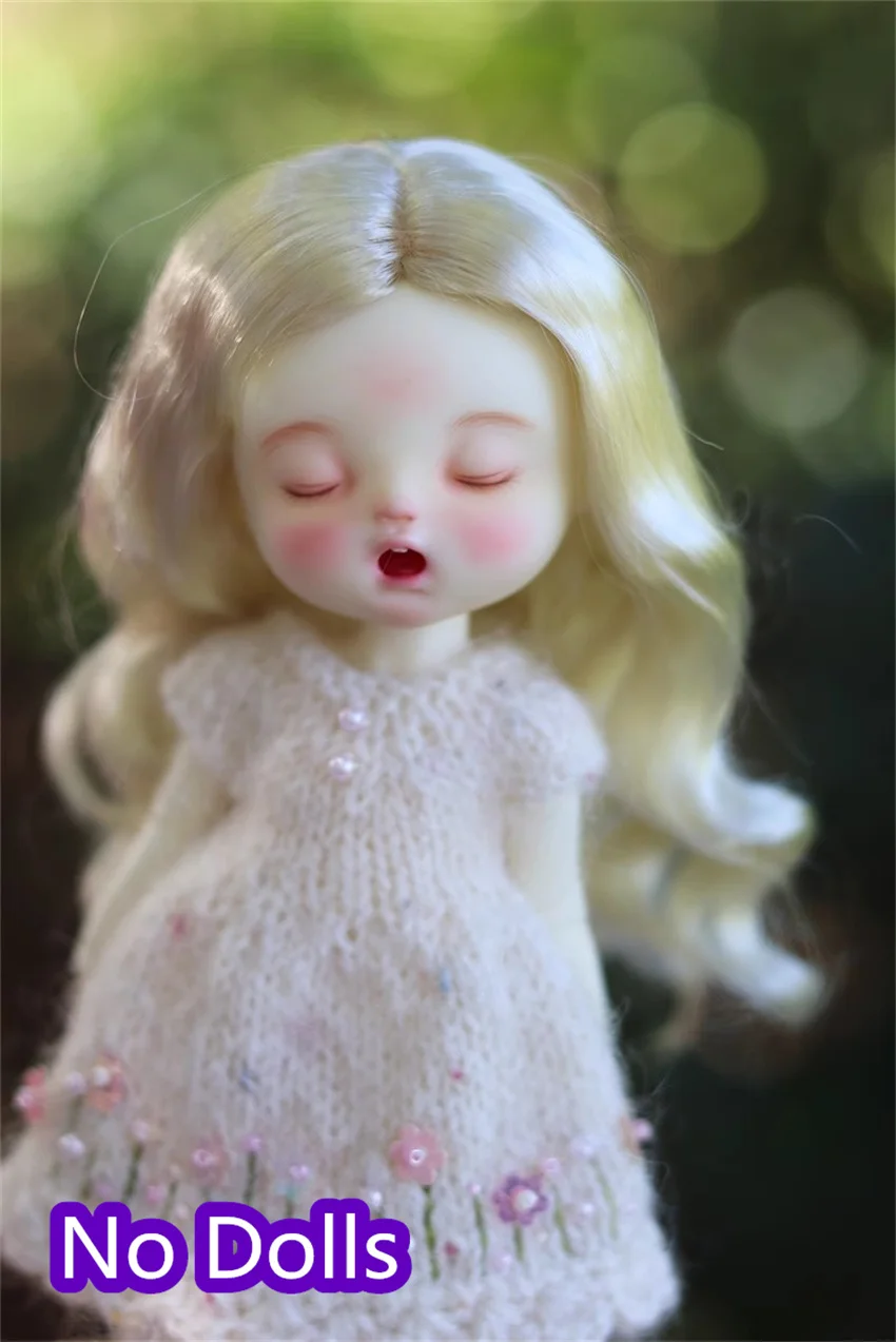 BJDドールウィッグ エレガント 1/8 ガールズ ゴールデン グレー ブラック ソフトミルクシルク ウェービー ロング カールヘア デイリー おもちゃ ギフト BJDドールアクセサリー