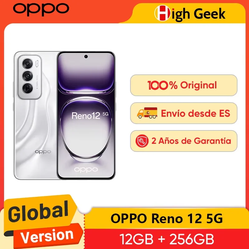 Global Version OPPO Reno 12 5G MTK Dimensity 7300 Energy 120Hz 6.7inches Curved Screen 50MP Main Camera 5000mAh Battery Reno12