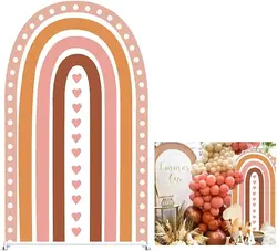 Boho Rainbows Arched Backdrop Covers for Groovy Birthday Parties Decoration Chiara Bohemian Girl 1st Birthday Props