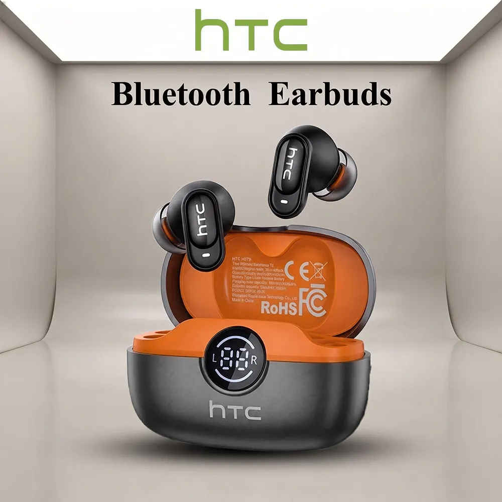 Écouteurs traducteurs de langues en temps réel HTC NE79, Bluetooth, faible latence, son stéréo HiFi, appels HD, musique sans fil, écouteurs sportifs