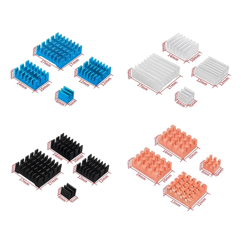 Raspberry Pi 5 Heatsink Aluminum Copper Heat Sink Radiators With Self-Adhesive for Raspberry Pi 5