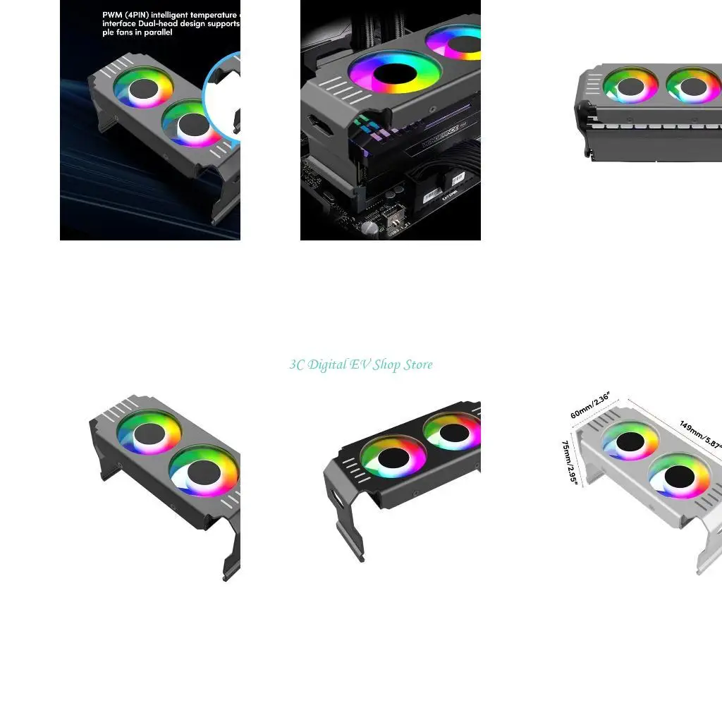

E74D DDR4 DDR5 COOLER ARGB PWM Охлаждающий вентилятор DDR Память памяти для настольного компьютера