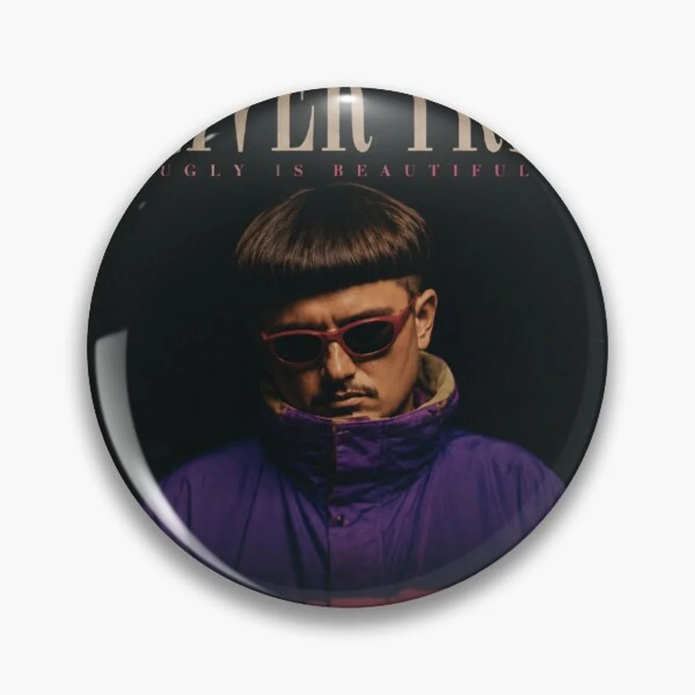 Oliver Tree Pin Holographic Star Heart Pin Brooches Laminated Button Fashion Accessory