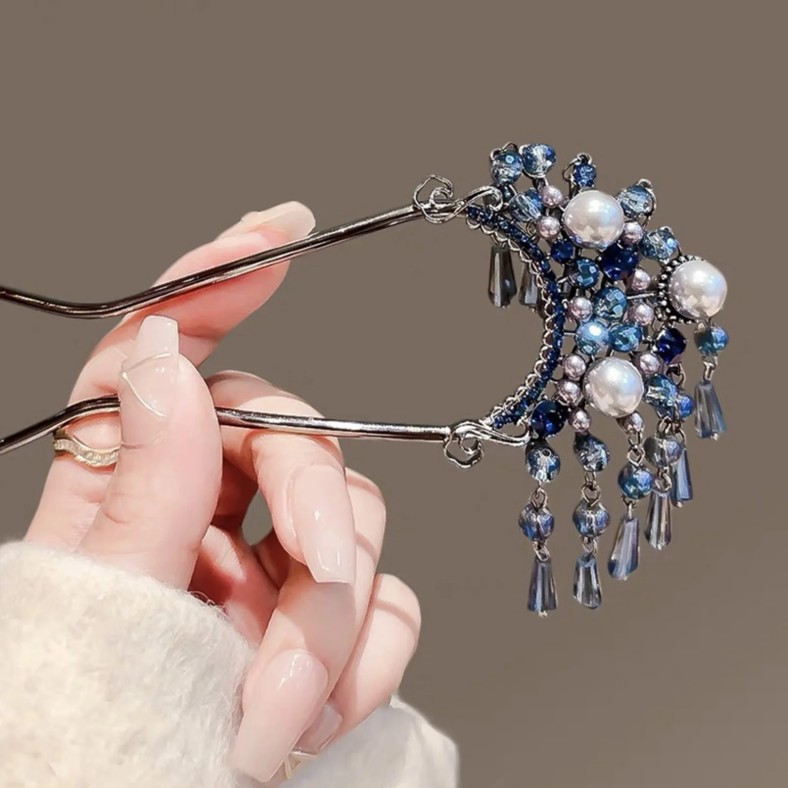 

New Metal U Shape Hair Sticks for Women Vintage Elegant Chinese Pearl Tassel Hairpins DIY Hairstyle Hair Accessories Gifts