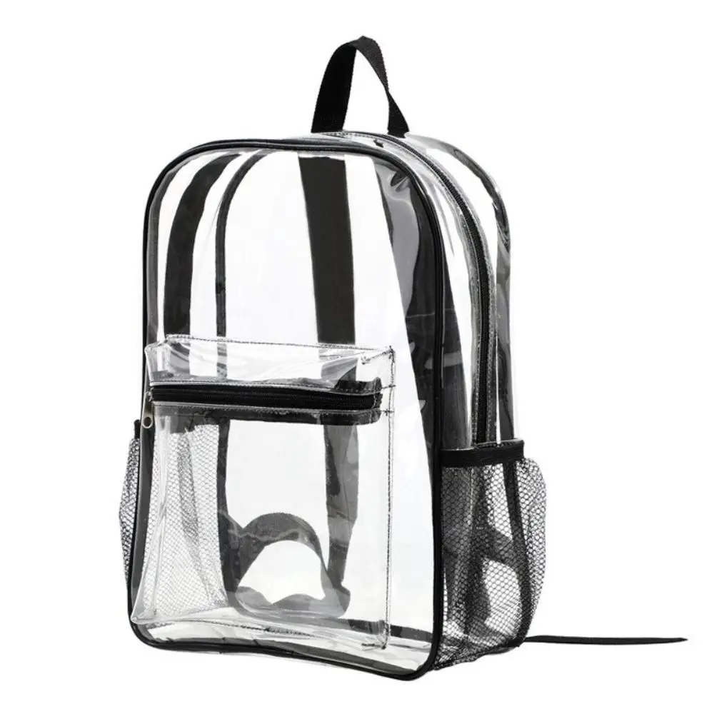 Lässiger, sichtbar transparenter Rucksack, wasserdicht, große Kapazität, PVC-Rucksack, weicher Griff, durchsichtiger Rucksack für Studenten – Detail 2