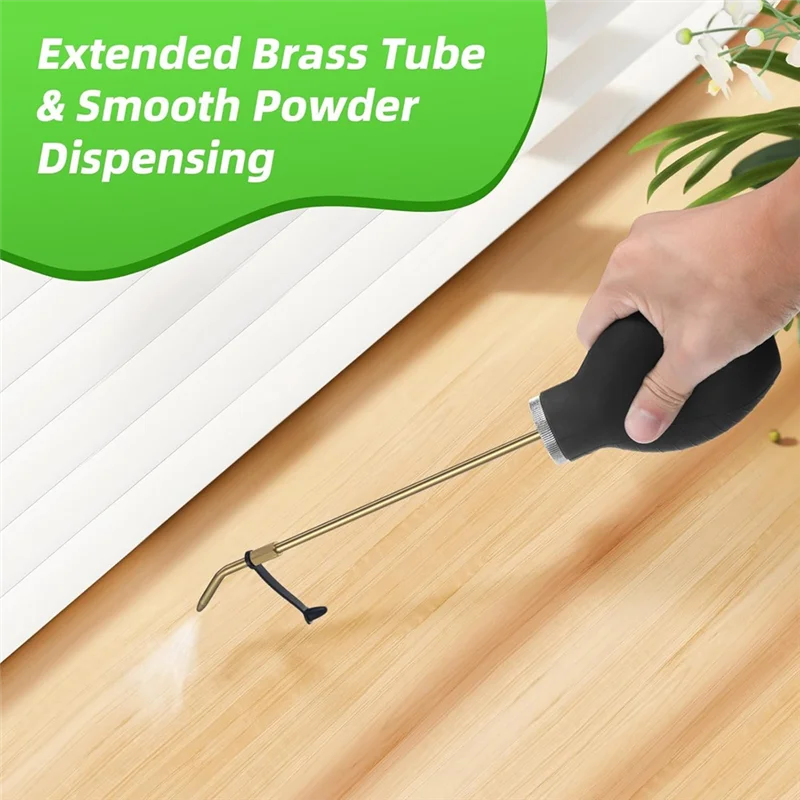 ABFS Diatomaceous Earth Powder Duster, Garden Powder Applicator With Long Brass Sprayer, Bulb Duster Sprayer