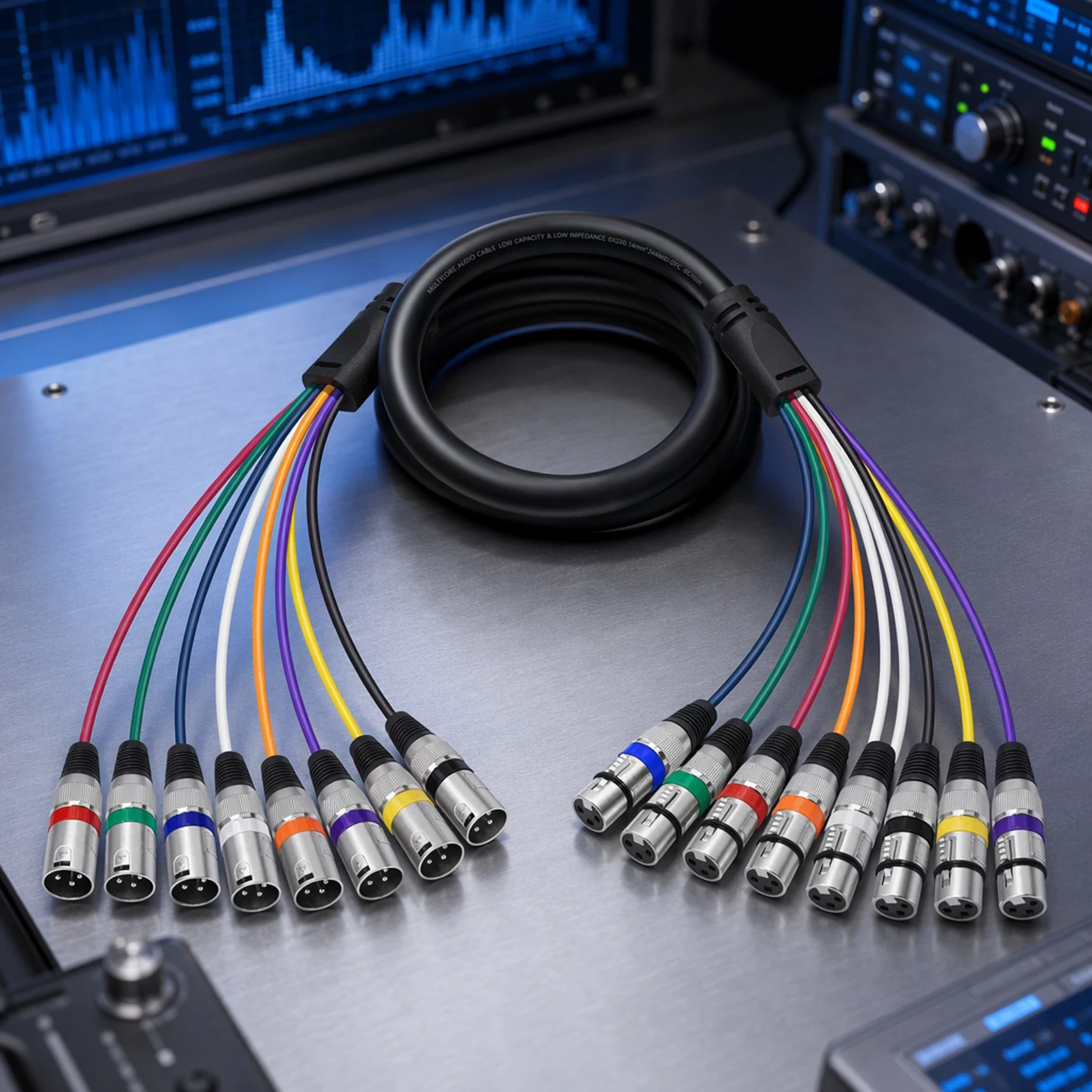 Multi-Channel XLR Snake Cable 8-Channel Male to Female 3-Pin Balanced Audio Patch Cord for Mixer Stage Box Studio