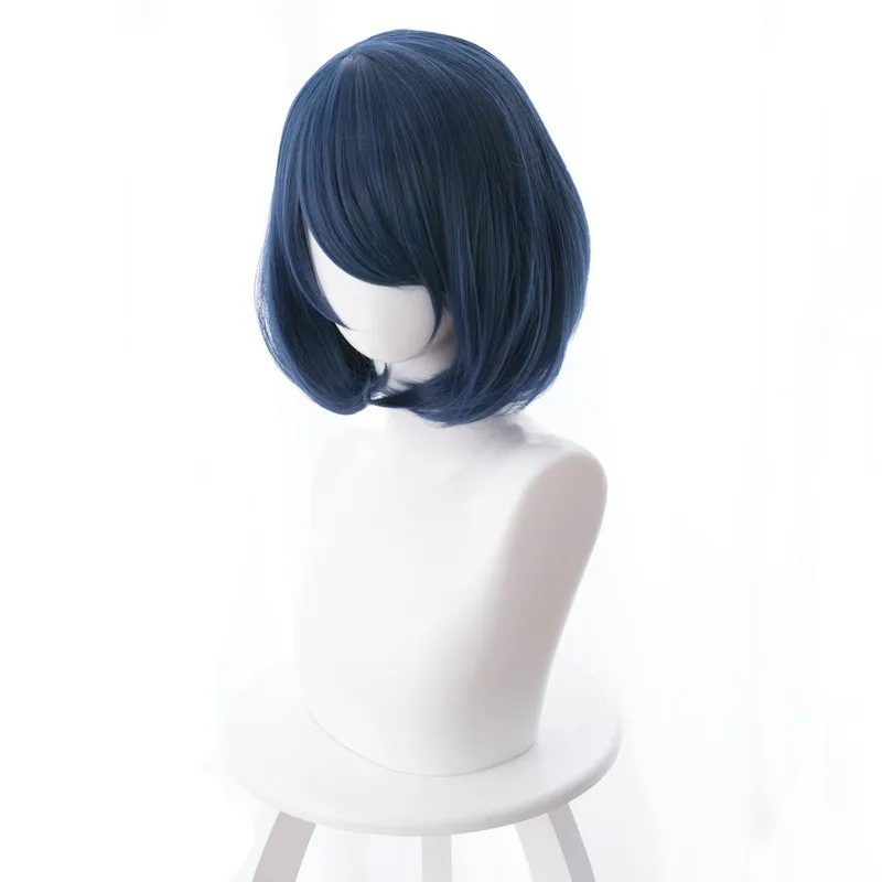 Domestic Na Kanojo Tachibana Rui Cosplay Wig 30cm Short Straight Heat Resistant Synthetic Hair Navy Blue Bob Anime Party Wig