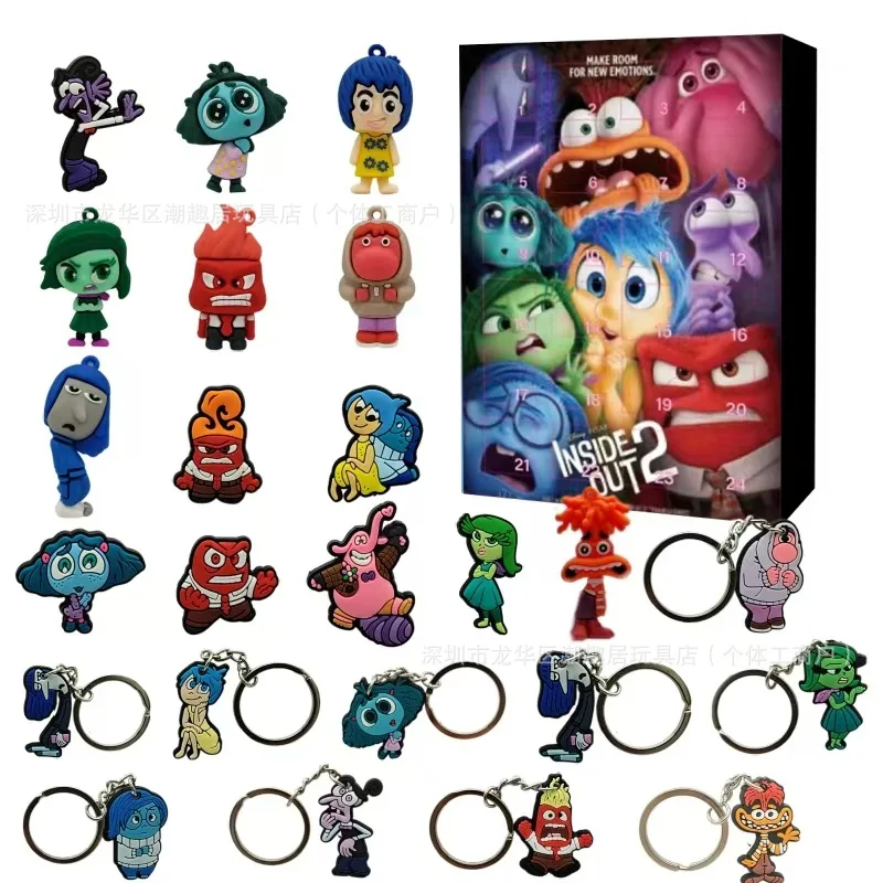 

Anime Inside Out 2 Merry Christmas Advent Calendar Random Box Cartoon Advent Keyring Toys Children Christmas Countdown Xmas Gift