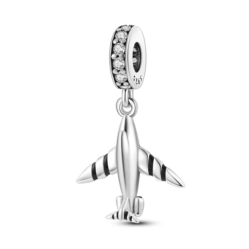 Architektur-Serie 925 Sterling Silber Charms Perlen Flugzeug Reisepass Anhänger Passend für Original Armband Frauen Mädchen DIY Party Geschenke – Detail 19