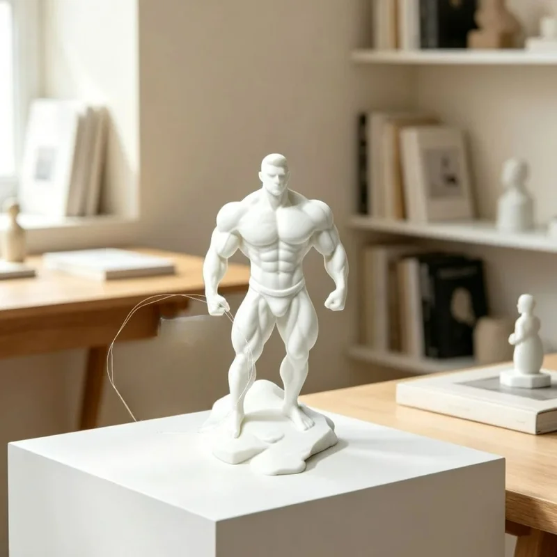 A 3D Printed Handcrafted Figurine Of A Muscular Fitness Male, Suitable As A Gift For A Home Bookshelf Or As A Decorative Item.