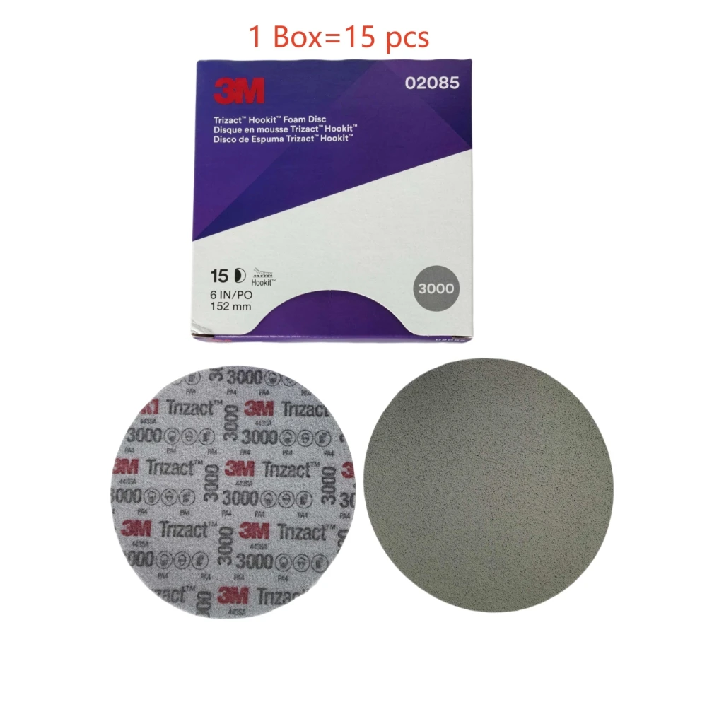 

Trizact-02085 Pyramid Disc Sponge Sandpaper P3000 Precision Grinding 6in/152mm For Polishing Car Paint Automobile