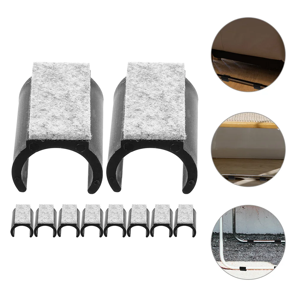 

10pcs Felt Furniture Pads Chair Leg Plastic U Shaped Floor Protectors Anti Slip Noise Reduction Scratch Proof